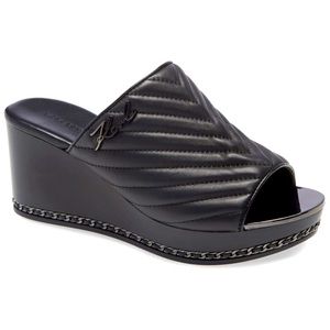 NWOT Karl Lagerfeld Paris Leni Style Quilted Wedge🦋 Size 9.5 (40.5 EU) 🌿